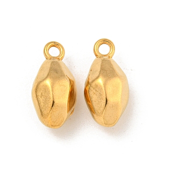 Ion Plating(IP) 304 Stainless Steel Pendants, Beans Charms, Real 18K Gold Plated, 16x8x7mm, Hole: 1.8mm