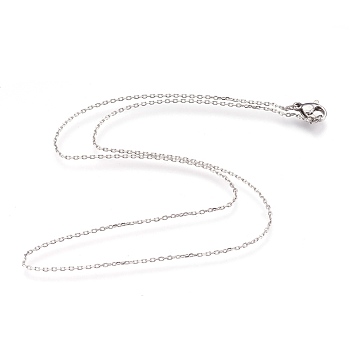 304 Stainless Steel Cable Chain Necklaces, with Lobster Claw Clasps, Stainless Steel Color, 16.7 inch(42.5cm), 1mm