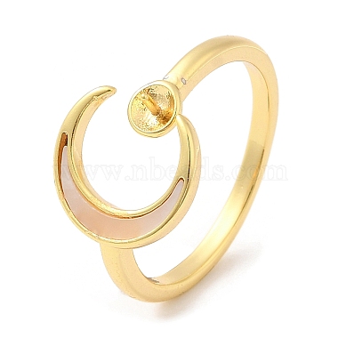 Real 18K Gold Plated Moon Brass For Half-drilled Beads
