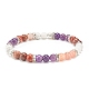 Bracelet de perles rondes en améthyste naturelle et pierres précieuses pour femme(BJEW-JB08336-03)-1