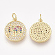 Brass Micro Pave Cubic Zirconia Pendants(ZIRC-S061-113)-2