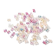 Transparent Glass Beads, Bowknot, Mixed Color, 9.5x12.5x7.5mm, Hole: 1mm(GLAA-O023-21)