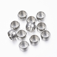 201 Stainless Steel Spacer Beads, Ring, Stainless Steel Color, 8x4.5mm, Hole: 6mm(X-STAS-H376-42)