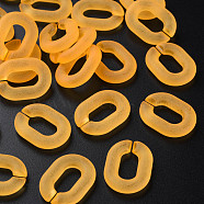 Transparent Acrylic Linking Rings, Quick Link Connectors, for Cable Chains Making, Frosted, Oval, Orange, 24x18x5mm, Inner Diameter: 13x7mm, about 403pcs/500g(MACR-S373-20A-D19)