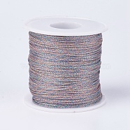 Polyester Metallic Thread, Colorful, 1mm, about 100m/roll(109.36yards/roll)(OCOR-F008-G06)