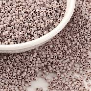 Cylinder Seed Beads, Frosted Colors, Uniform Size, Rosy Brown, 2x1.3~1.5mm, Hole: 0.8~1mm, about 888pcs/10g(X-SEED-H001-C02)