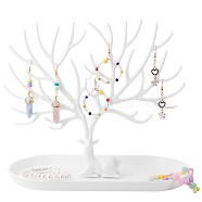 Jewelry Organizer Stand, Reindeer Antler Tree Holder, with Tray Jewellery Display Rack, for Home Decoration Jewelry Storage ( White ), White, 12x24x1.6cm(JX091A)