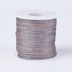 Polyester Metallic Thread, Colorful, 1mm, about 100m/roll(109.36yards/roll)(OCOR-F008-G06)
