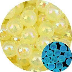 Luminous Acrylic Bead, Round, Yellow, 12mm, 5pcs/bag(PW23060817765)