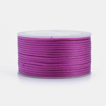 Polyester Braided Cords, for Jewelry Making Beading Crafting, Orchid, 2mm, about 21.87 yards(20m)/roll