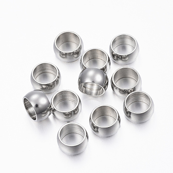 201 Stainless Steel Spacer Beads, Ring, Stainless Steel Color, 8x4.5mm, Hole: 6mm