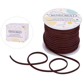 Faux Suede Cord, Faux Suede Lace, Coconut Brown, 3x1mm, about 30m/roll