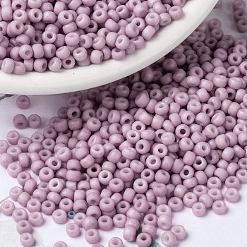 MIYUKI Round Rocailles Beads, Japanese Seed Beads, 8/0, (RR2024) Matte Opaque Dusty Orchid, 3mm, Hole: 1mm, about 422~455pcs/bottle, 10g/bottle
