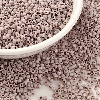 Cylinder Seed Beads, Frosted Colors, Uniform Size, Rosy Brown, 2x1.3~1.5mm, Hole: 0.8~1mm, about 888pcs/10g