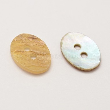 2-Hole Oval Mother of Pearl Buttons(SHEL-N033-14-15x11)-2