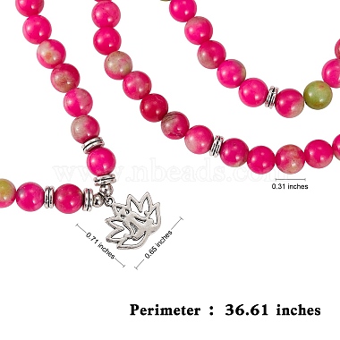 Bracelet enroulé en perles rondes en jade blanc naturel(AJEW-PH00503-02)-2