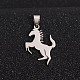 Boy Jewelry Original Color 201 Stainless Steel Blank Horse Pendants(STAS-I032-227)-1