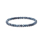 4.5MM Natural White Jade Round Beaded Stretch Bracelet, Dainty Gemstone Jewelry for Women, Royal Blue, Inner Diameter: 2-3/8 inch(6cm), Beads: 4.5mm