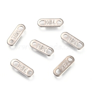 201 Stainless Steel Links Connectors, Rectangle with Word TBK, Stainless Steel Color, 11x4x0.6mm, Hole: 1.5mm and 1.8x2mm(STAS-H143-16P)