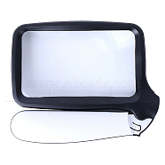 Portable ABS Plastic Handheld Magnifier, with Acrylic Optical Lens, 5PCS LED Light, Black, 14x11.5x2.5cm, Magnification: 2X(AJEW-L073-03)