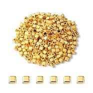CCB Plastic Beads, Cube, Golden, 3x3x3mm, Hole: 1.2mm(CCB-YW0001-09)