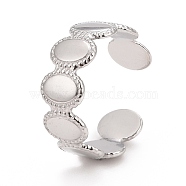 304 Stainless Steel Oval Wrap Open Cuff Ring for Women, Stainless Steel Color, US Size 9(18.9mm)(RJEW-C025-05P)