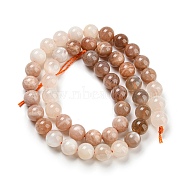Natural Multi-Moonstone Beads Strands, Round, 8mm, Hole: 0.9mm, about 46~49pcs/strand, 15.16''~15.75''(38.5~40cm)(G-P503-8MM-04)