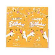 Rectangle Happy Birthday Theme Paper Stickers, Self Adhesive Sticker Labels, for Envelopes, Bubble Mailers and Bags, Cup Pattern, 10.3x10.7x0.01cm, 50pcs/bag(DIY-B041-23A)