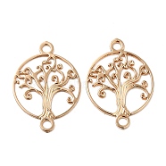 Rack Plating Brass Connector Charms, Etched Metal Embellishments, Long-Lasting Plated, Tree of Life Links, Light Gold, 14.5x10.5x0.3mm, Hole: 1.2mm(KK-Q792-15LG)