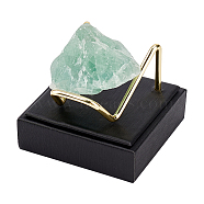 Square PU Leather Mineral Crystal Display Stands, Rough Gemstone Storage Rack with Golden Tone Alloy Holder, Black, 5.6x5.6x4.5cm(AJEW-WH0342-65A)
