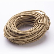 Leather Beading Cord, Cowhide Leather, DIY Necklace Making Material, Peru, Size: about 3mm thick(X-WL-A002-0)