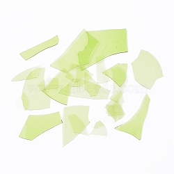 COE 90 Fusible Confetti Glass Chips, for DIY Creative Fused Glass Art Pieces, Lime, 5.5~62.5x2.5~35x0.1~1.5mm(DIY-G018-01I)