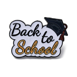 Campus Theme Alloy Enamel Pins, Word Back to School Brooch, for Backpack, Clothes, Colorful, 20.5x30x1.5mm(JEWB-R021-05B)