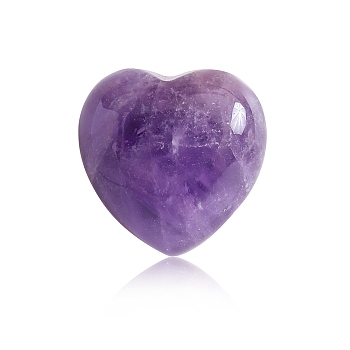 Natural Amethyst Healing Stones, Heart Love Stones, Pocket Palm Stones for Reiki Ealancing, Heart, 15x15x10mm