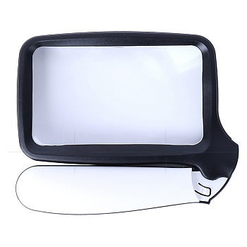 Portable ABS Plastic Handheld Magnifier, with Acrylic Optical Lens, 5PCS LED Light, Black, 14x11.5x2.5cm, Magnification: 2X