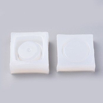 Food Grade Silicone Storage Box Molds, Resin Casting Molds, For UV Resin, Epoxy Resin Jewelry Making, White, 38x38x12~18mm, Inner Size: 28x28mm, 2pcs/set