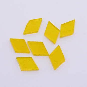 Glass Cabochons, Mosaic Tiles, for Home Decoration or DIY Crafts, Rhombus, Gold, 19x12x3mm, about 400pcs/bag