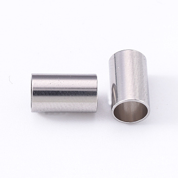 304 Stainless Steel Beads, Large Hole Beads, Column, Stainless Steel Color, 10x6mm, Hole: 5.2mm