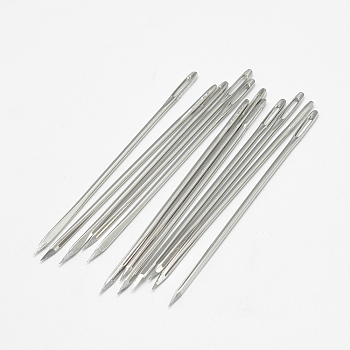Iron Canvas Leather Sewing Stitching Needles, Platinum, 70x1.83mm, Hole: 1x7mm