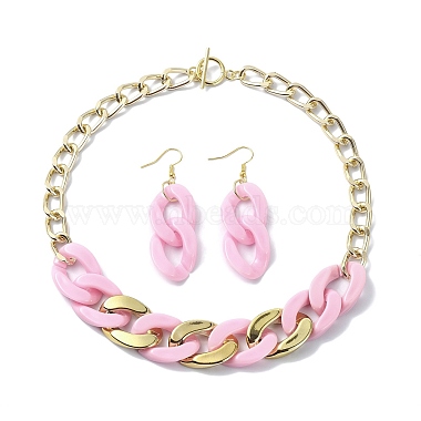 Pearl Pink Acrylic Earrings & Necklaces