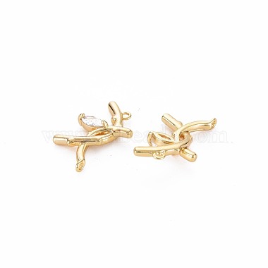Brass Micro Pave Clear Cubic Zirconia Connector Charms(KK-S356-733)-2