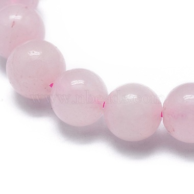 Natural Rose Quartz Bead Stretch Bracelets(X-BJEW-K212-C-045)-2