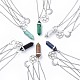 Bullet Natural & Synthetic Gemstone Pendant Tiered Necklaces(NJEW-JN02457)-1