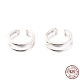 Rhodium Plated 925 Sterling Silver Cuff Earrings(EJEW-H124-07P)-1