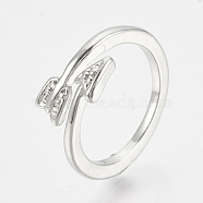 Adjustable Rings, Alloy Finger Rings, Arrow, Antique Silver, Size 8, 18.5mm(X-RJEW-N027-12A)