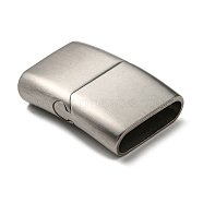 Matte 304 Stainless Steel Magnetic Clasps, Rectangle, Stainless Steel Color, 28x18x7mm, Hole: 5x16mm(STAS-K007-34)