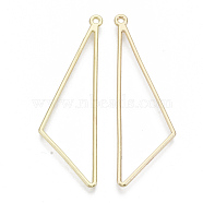Alloy Open Back Bezel Big Pendants, For DIY UV Resin, Epoxy Resin, Pressed Flower Jewelry, Triangle, Light Gold, 57x17.5x1.5mm, Hole: 1.6mm(X-PALLOY-S132-001)