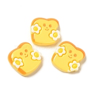 Opaque Resin Imitation Food Decoden Cabochons, Bread, Yellow, 19x18x7mm(RESI-Z007-01E)