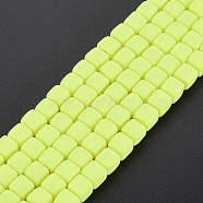 Handmade Polymer Clay Beads Strands, Cube, Champagne Yellow, 6x6x6mm, Hole: 1.2mm, about 62pcs/strand, 14.84 inch~15.75 inch(37.7cm~40cm)(X-CLAY-T020-09H)