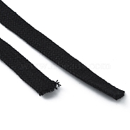 Flat Cotton Hollow Cord, Waist Cap Rope, for Clothing, Black, 8x1.5mm(FIND-WH0033-43B)